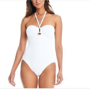 Bleu Rod Beattie Women's One Pice SwimSuit White Size 10 10977